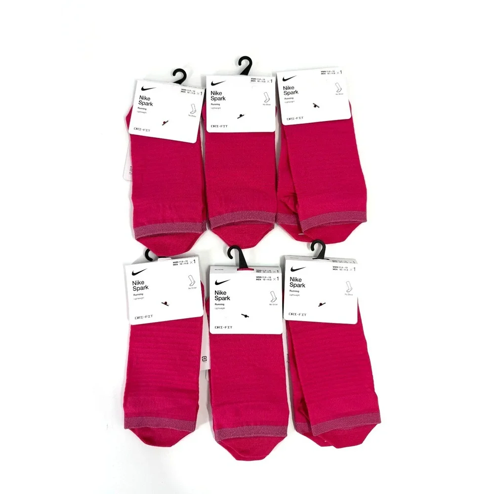 6 Pairs Nike Spark No‎ Show Lightweight Running Socks Pink Mens 10-11.5 DA3589